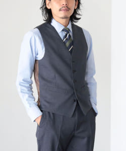 ▲BEAMS HEART / テクニカルウール ピンヘッド テーラード ジレ 22AW