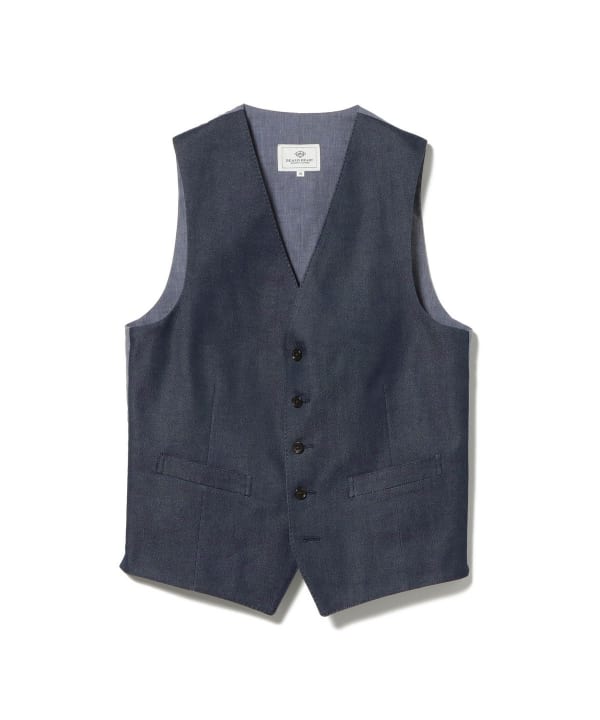 BEAMS HEART ストレッチデニム セットアップ 洗濯可 ブルー系 46 BEAMS - 【美品】BEAMS HEART スリーピース デニム ストレッチ