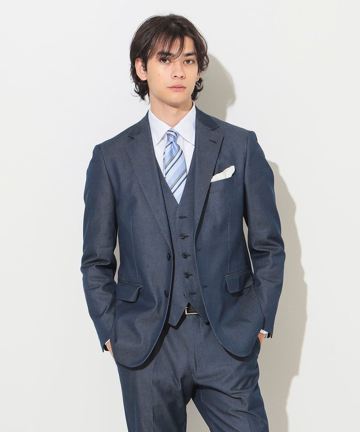 ストレッチ デニム ドレスジレ 25SS(S XL・セットアップ対応) トップス MEN INDIGO M ストレッチ デニム ドレスジレ 25SS(S XL・セットアップ対応) トップス MEN INDIGO M