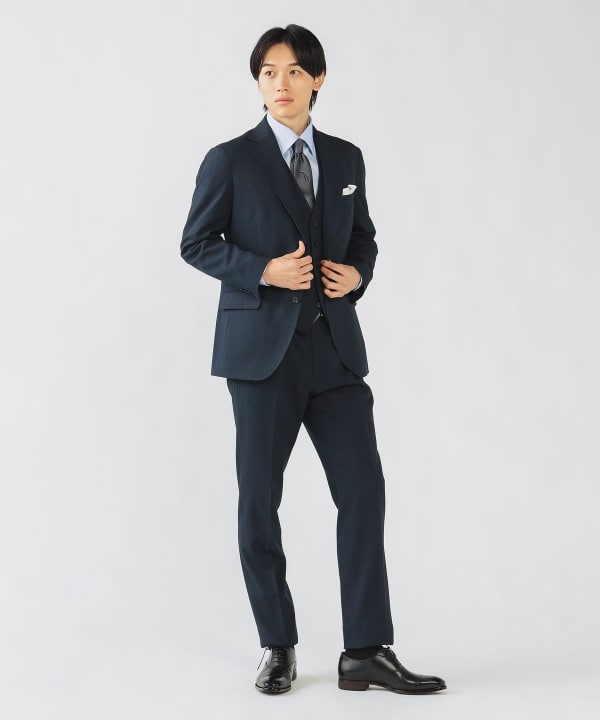 未使用級【BEAMS HEART】ビームス　トラベルジャケット　上下　出張ML BEAMS HEART（ビームス ハート）ピンヘッド トラベル ジレ 25FW