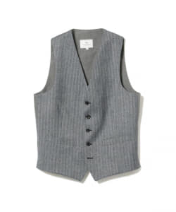 ▲BEAMS HEART / ツイード ヘリンボーン ジレ
