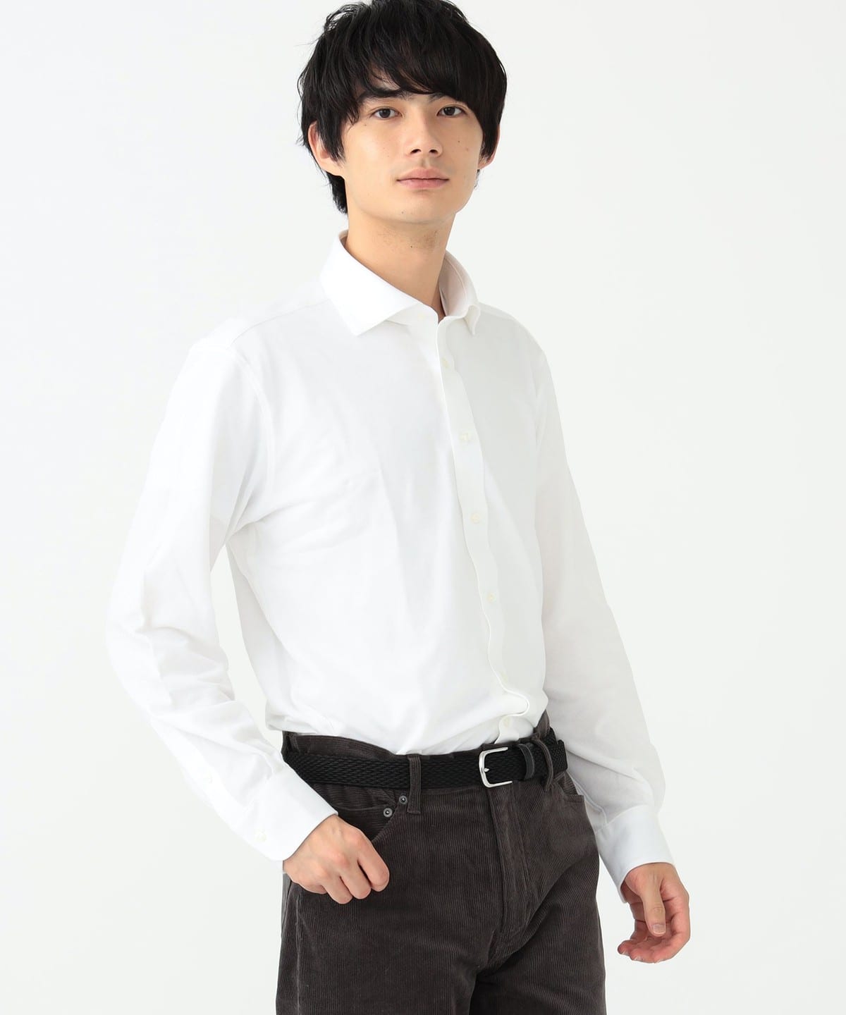 BEAMS HEART BEAMS HEART / Twill knit cutaway collar shirt 23AW