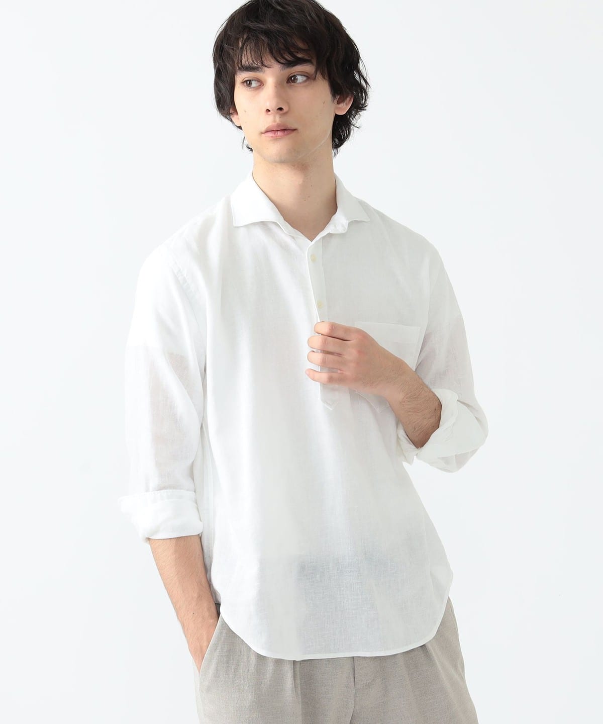 BEAMS HEART（ビームス ハート）リネン プルオーバーシャツ 24SS（S～XL）（シャツ・ブラウス カジュアルシャツ）通販｜BEAMS