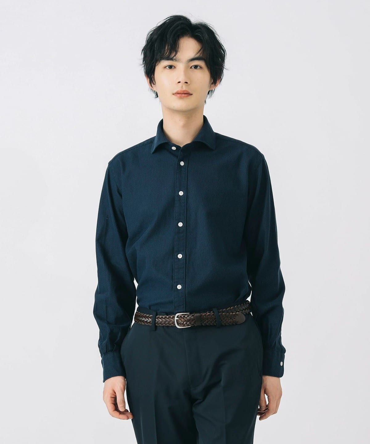コットンカラミ カッタウェイカラー シャツ 25SS(S XL) シャツ・ブラウス MEN NAVY L コットンカラミ カッタウェイカラー シャツ 25SS(S XL) シャツ・ブラウス MEN NAVY L