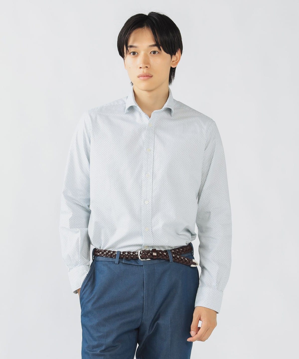 BEAMS HEART（ビームス ハート）ステッチプリント カッタウェイカラー