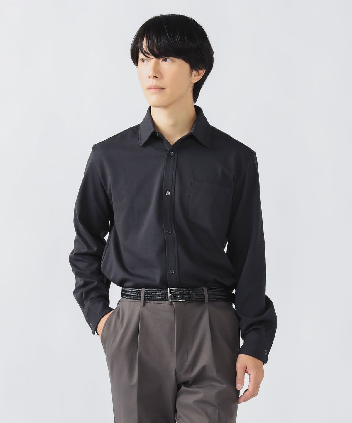 ライトポンチ ジャージ ソリッド シャツ 25AW シャツ・ブラウス MEN INK BLACK XL ライトポンチ ジャージ ソリッド シャツ 25AW シャツ・ブラウス MEN INK BLACK XL