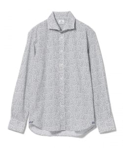 シアサッカー プリント カッタウェイカラーシャツ