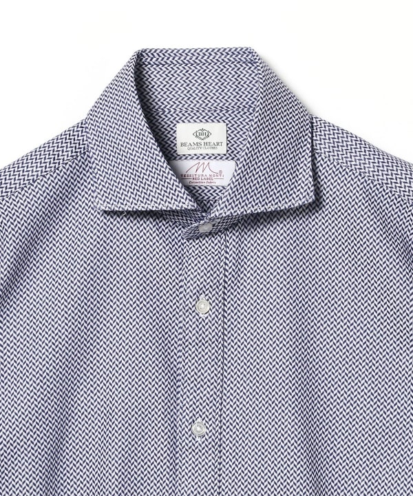 ヘリンボーン カッタウェイカラーシャツ（S～XL）