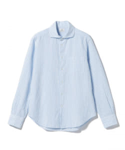 BEAMS HEART / リネンコットン シアサッカー カッタウェイカラー シャツ