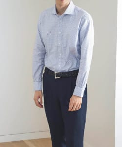 BEAMS HEART / コットン 小紋 プリント カッタウェイカラー シャツ