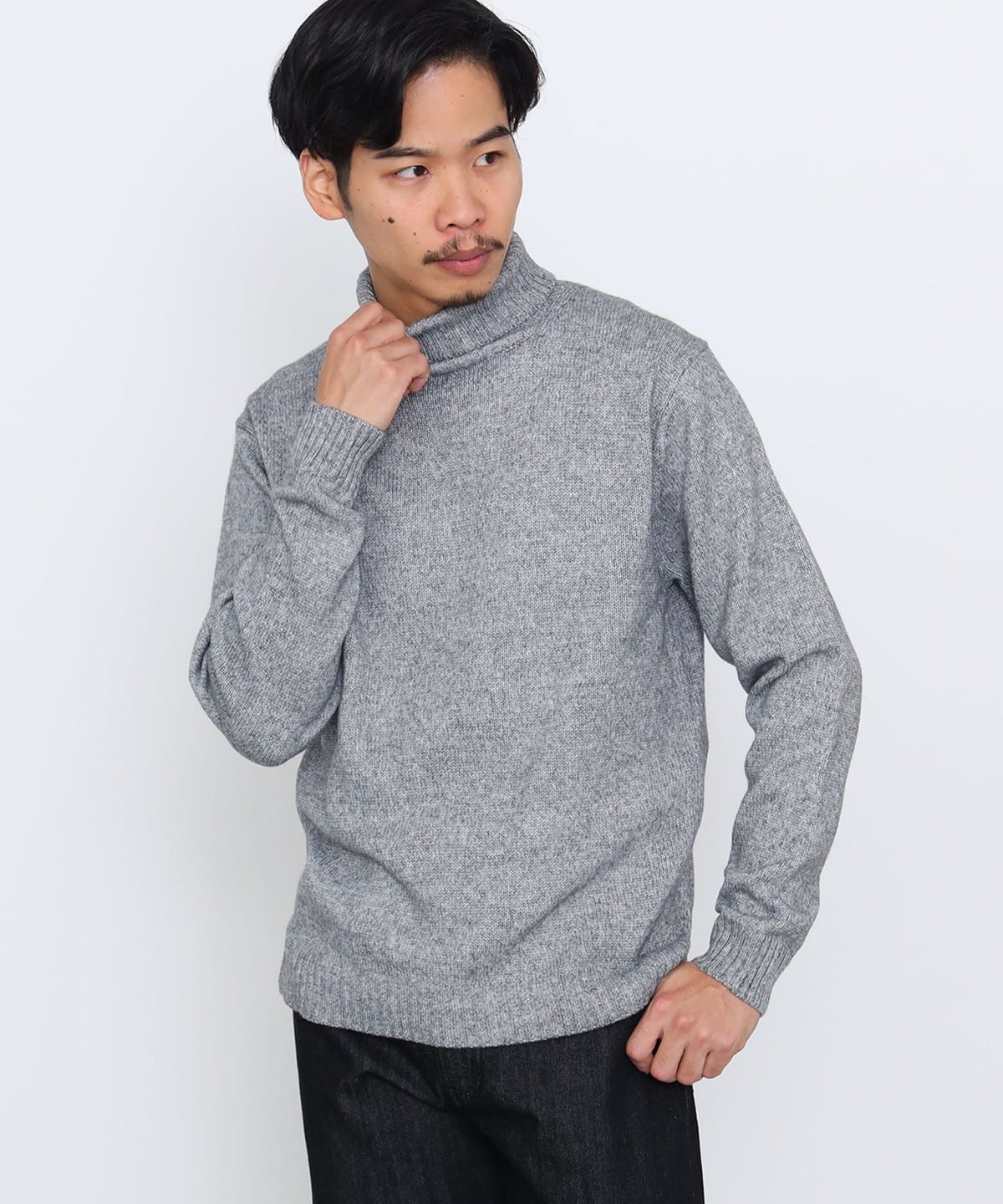 メランジ タートルネック ニット 24FW(S XL・手洗い可能) トップス MEN GREY M メランジ タートルネック ニット 24FW(S XL・手洗い可能) トップス MEN GREY M