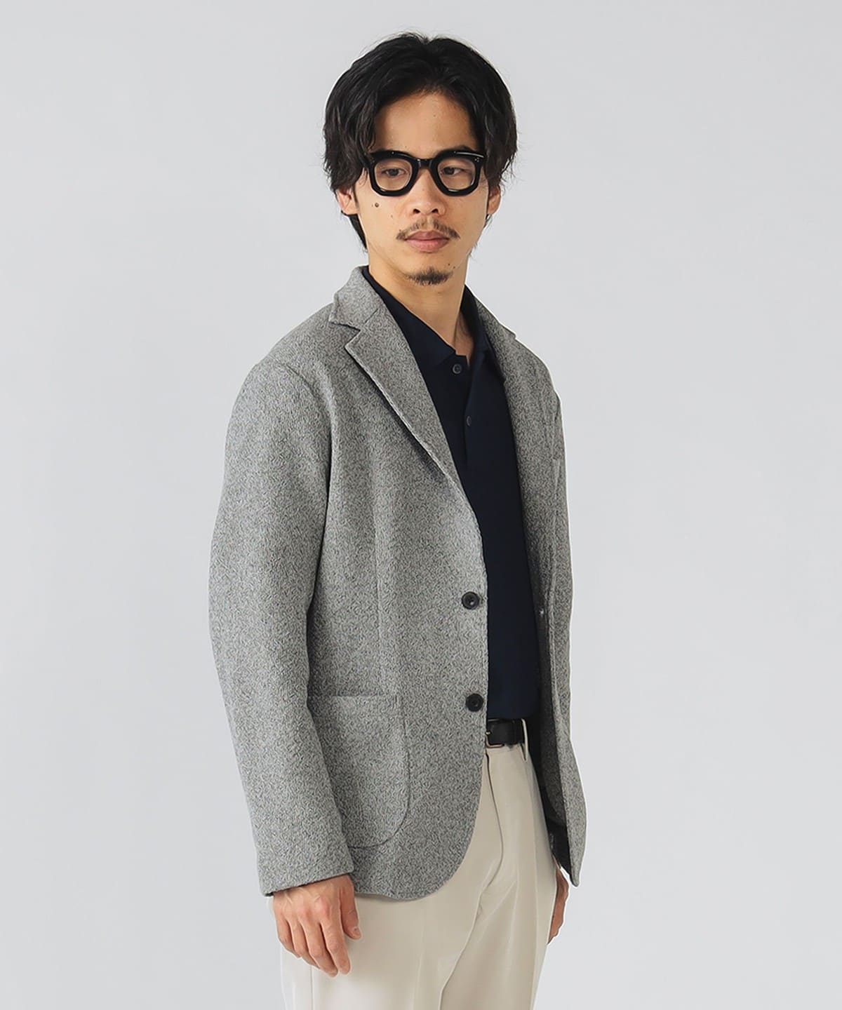 ヘリンボーンニットジャケット(S XL) ジャケット MEN GREY L ヘリンボーンニットジャケット(S XL) ジャケット MEN GREY L