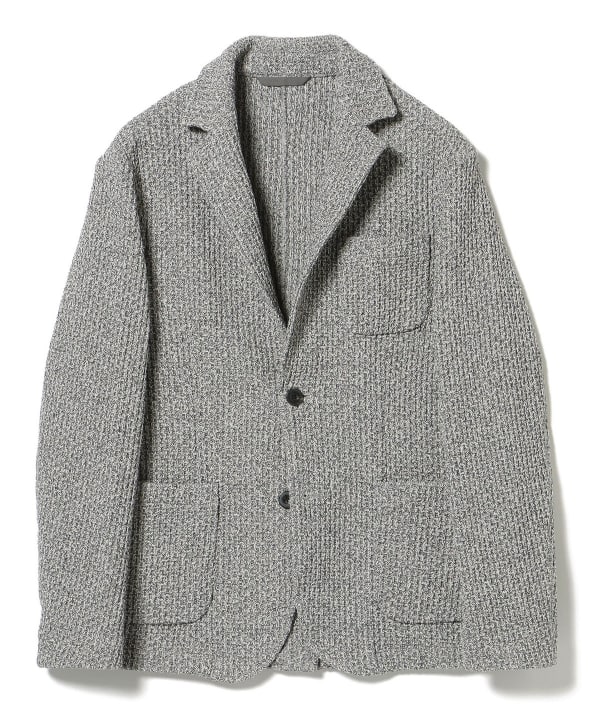 『BEAMS HEART』ビームスハート（M）白/緑/ナイロンジャケット/長袖 BEAMS HEART（ビームス ハート）ライン ストレッチ ツイル