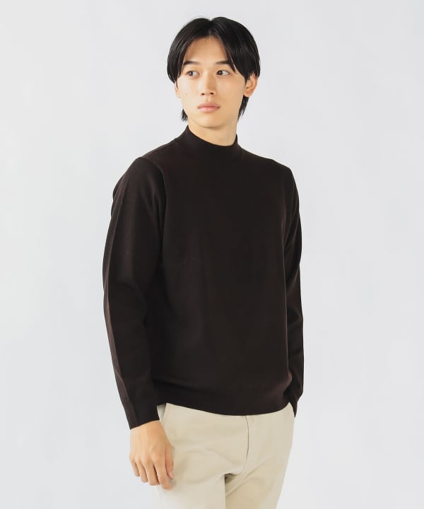 BELLAMORE ブラック ハイネック 長袖セーター モックネック M ゴルフ