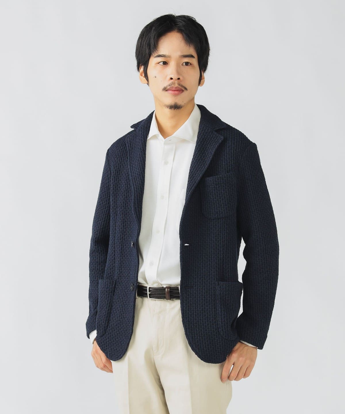 ウールブレンドニット 2ボタン ジャケット 25AW ジャケット MEN NAVY L ウールブレンドニット 2ボタン ジャケット 25AW ジャケット MEN NAVY L