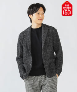 【+15%ポイントUP】ウールブレンドニット 2ボタン ジャケット 25FW（S～XL)