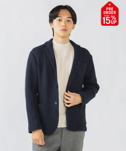 【+15%ポイントUP】ウールブレンドニット 2ボタン ジャケット 25FW（S～XL)