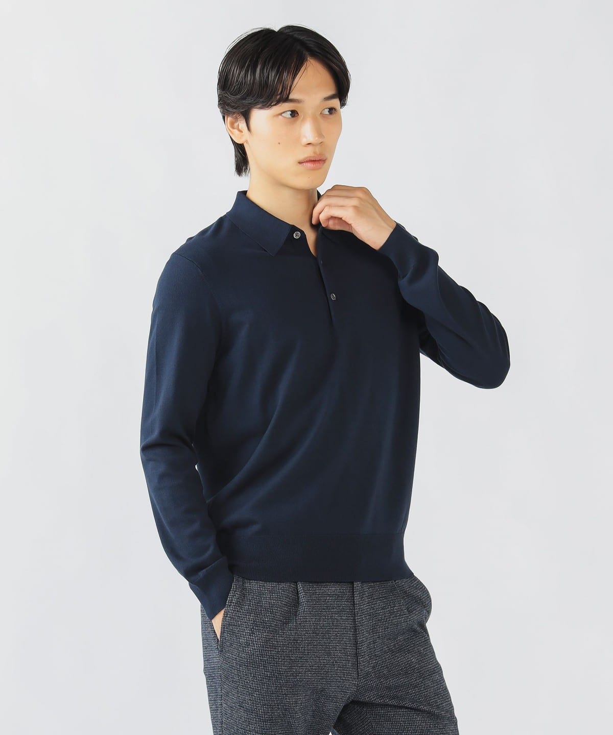 メンズ ロングスリーブ ニットポロ NEUTRALWORKS.｜[メンズ] コメリナ ロングスリーブ ポロ ポロニット