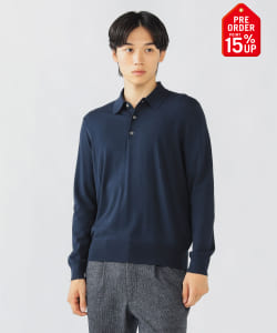 【+15%ポイントUP】ロングスリーブ ニットポロ（S～XL）