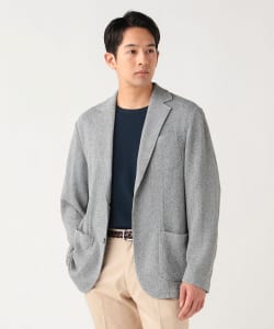 強撚ヘリンボーン ニットジャケット