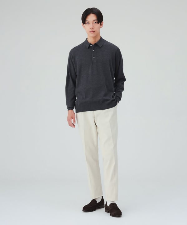 ロングスリーブ ニットポロ [H:178cm C:87 W:72 H:86 Size:L]