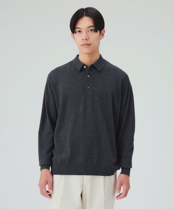 ロングスリーブ ニットポロ [H:178cm C:87 W:72 H:86 Size:L]