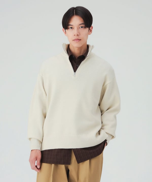 ハーフジップ ニット [H:178cm C:87 W:72 H:86 Size:L]
