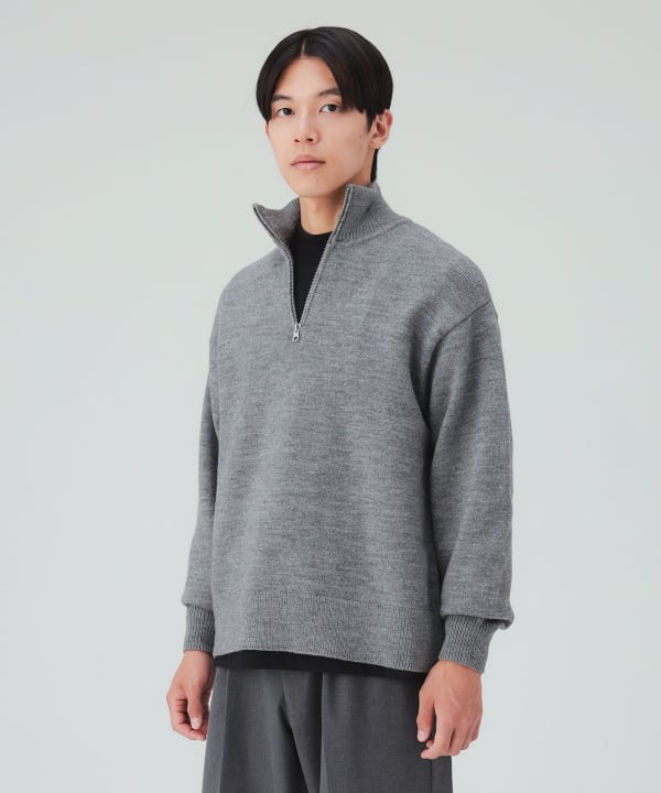 ハーフジップ ニット [H:178cm C:87 W:72 H:86 Size:L]