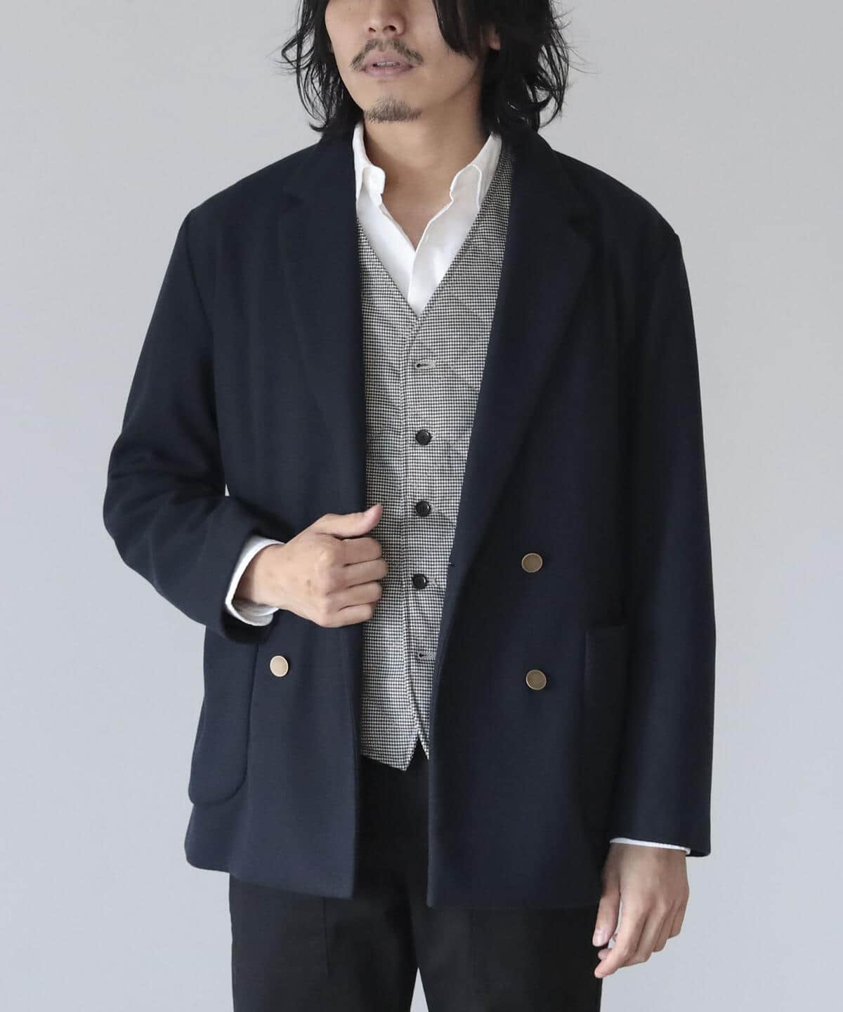 [Outlet] BEAMS HEART / Soft Melton 4 Button Double Breasted Blazer