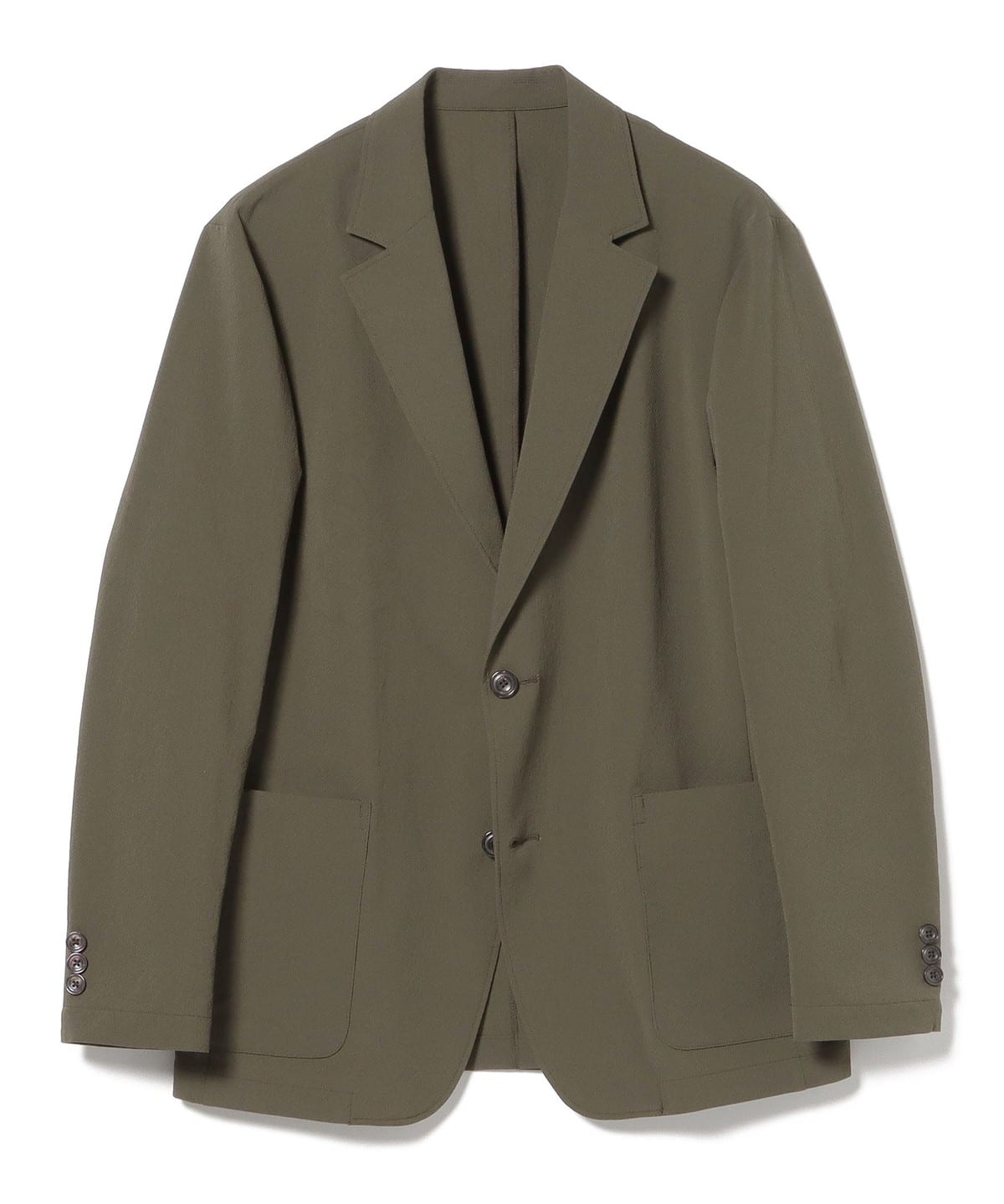 21年モデル✨ BEAMS F SOLOTEXコットン　セットアップ　カーキ BEAMS HEART（ビームス ハート）SOLOTEX(R) ドビー 2ボタン ジャケット