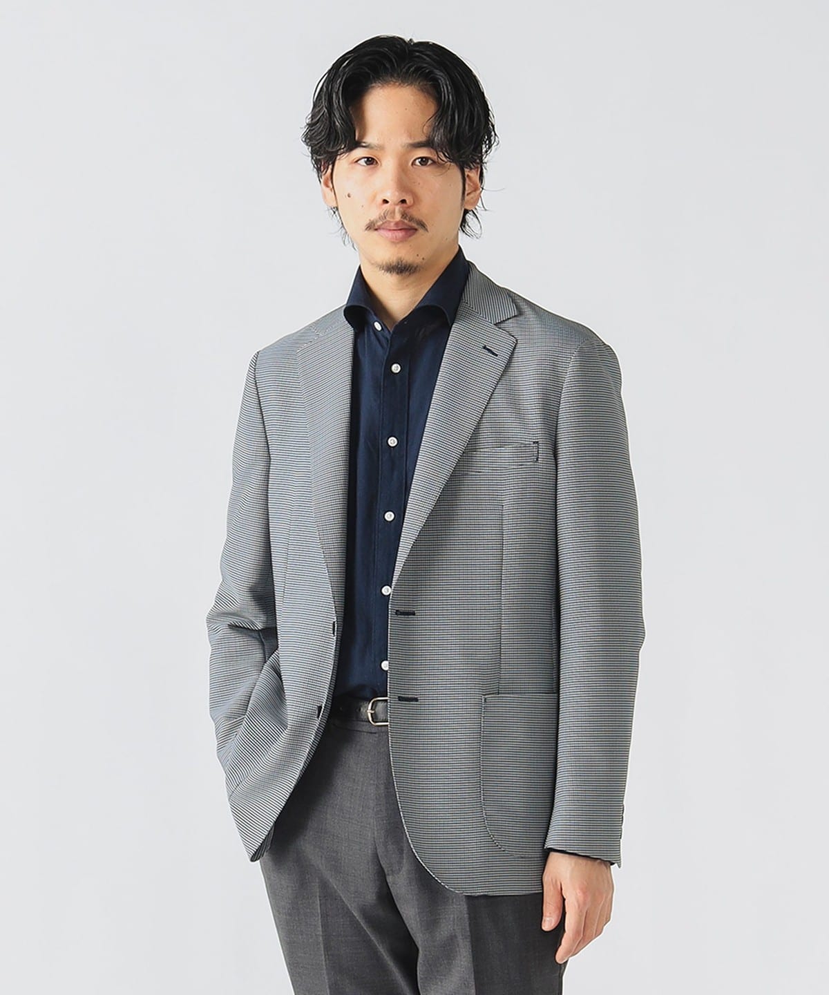 NEWYORKER｜マルチPLY グレンチェックオーバーペイン ジャケット