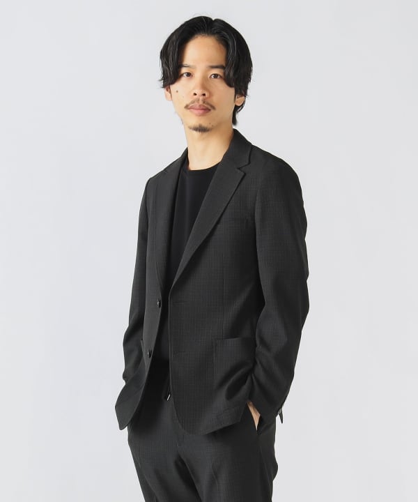 BEAMS HEART【美品】チェック ジャケット スーツ ウール BEAMS HEART（ビームス ハート）ウールライク バスケット 2