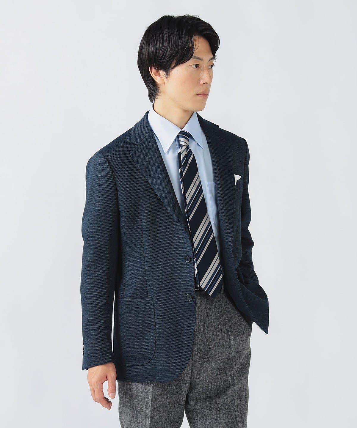 ウールライク バスケット 2ボタン ジャケット 25AW ジャケット MEN NAVY L