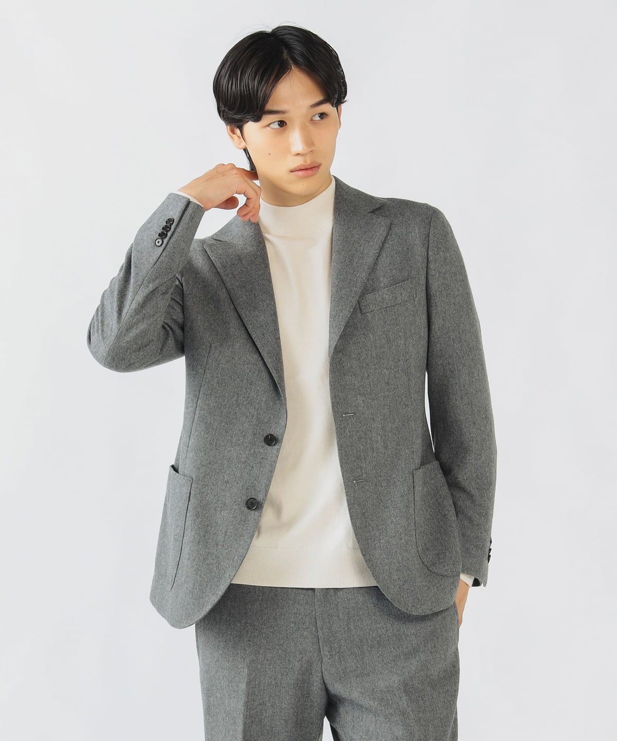 【+15%ポイントUP】フランネル 3ボタン ジャケット 25FW(S XXL・セットアップ対応) ジャケット MEN GREY M 【+15%ポイントUP】フランネル 3ボタン ジャケット 25FW(S XXL・セットアップ対応) ジャケット MEN GREY M
