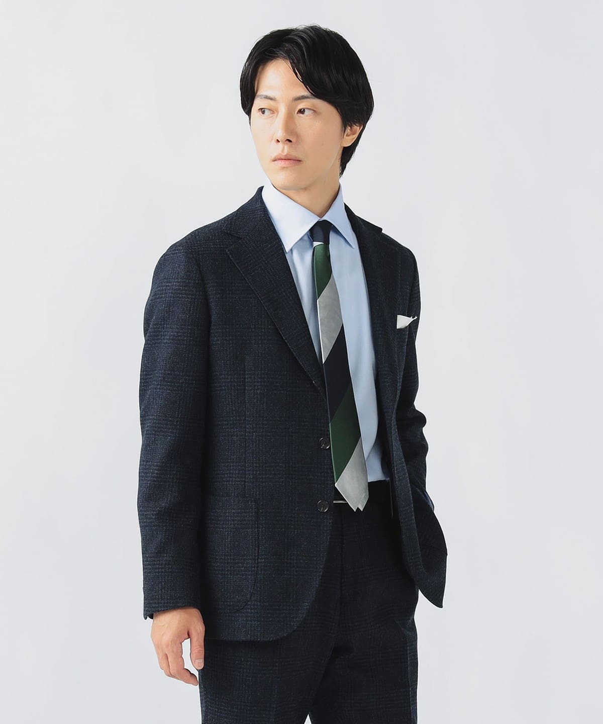 BEAMS ＋ ビームスプラス フランネル地 紺ブレザー XS 新品タグ付き BEAMS ＋ ビームスプラス フランネル地 紺ブレザー XS 新品タグ