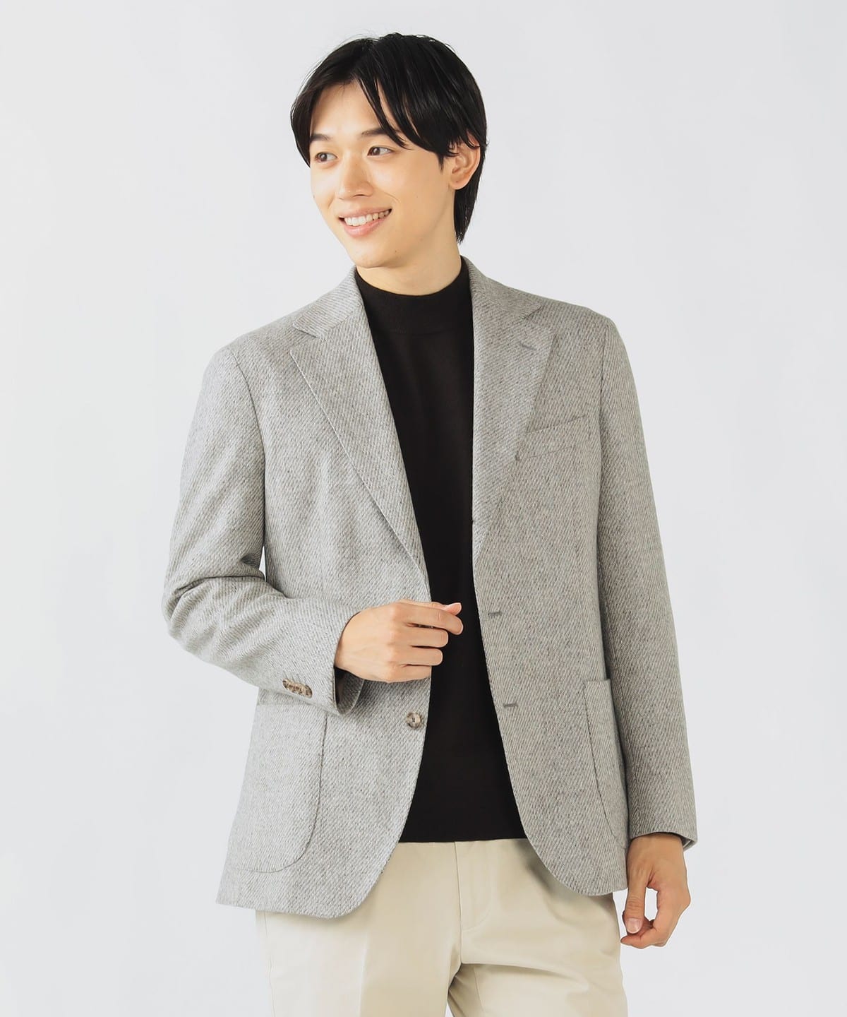 【+15%ポイントUP】ミックスツイルツイード 3ボタン ジャケット25FW(S XL・セットアップ対応) ジャケット MEN LIGHT GREY M 【+15%ポイントUP】ミックスツイルツイード 3ボタン ジャケット25FW(S XL・セットアップ対応) ジャケット MEN LIGHT GREY M