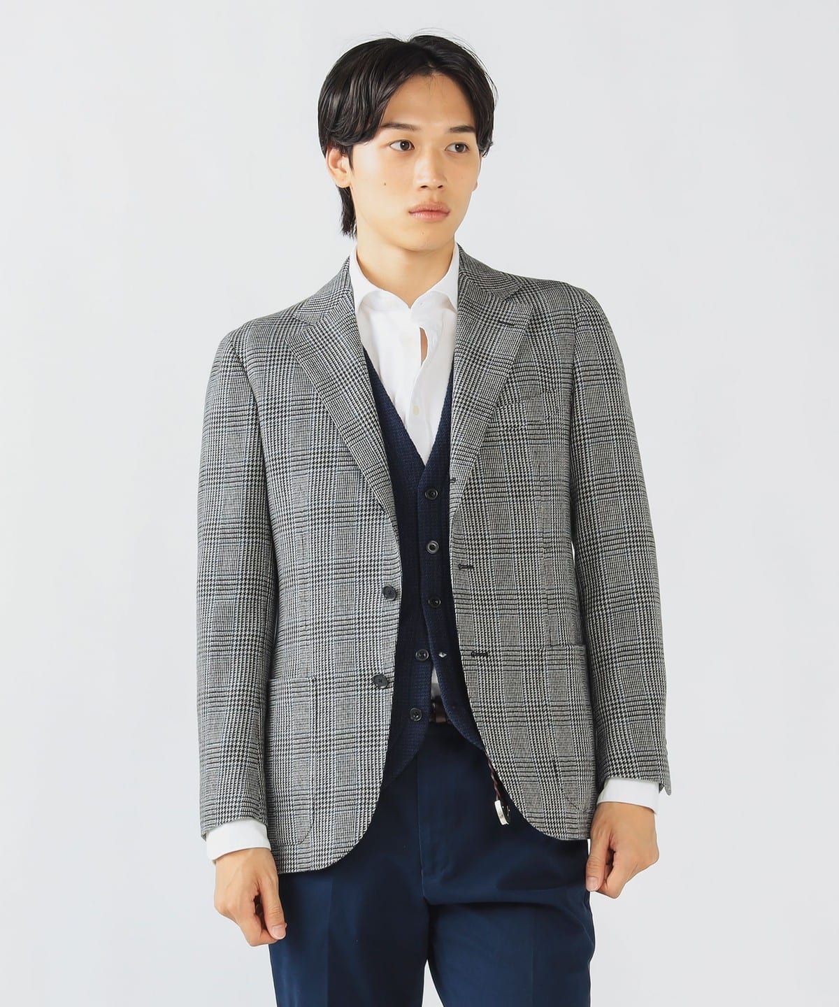 LEONARD テーラードジャケット 銀ボタン 裏地総柄 グレージュ L テーラードジャケット ダブル ブレザー ストライプ グレー 銀