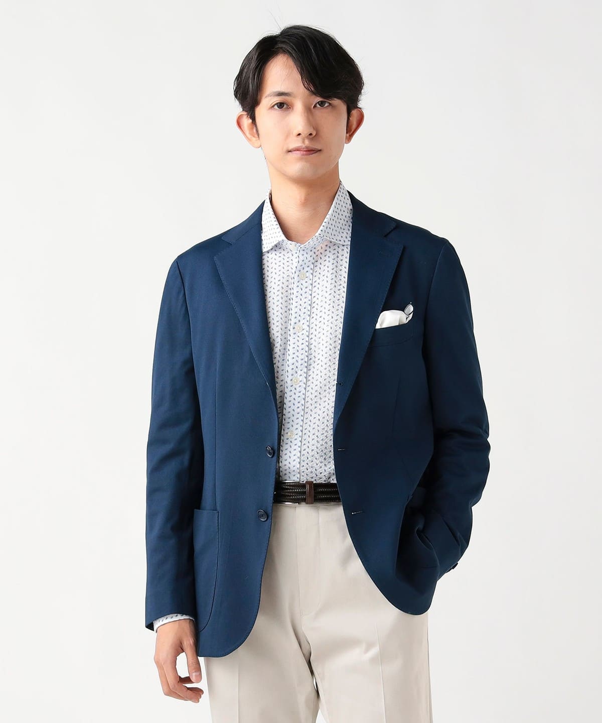【INDIGO】COOLMAX(R) 鹿の子 3ボタン ジャケット BEAMS HEART（ビームス ハート）クールマックス（R） 鹿の子 3ボタン