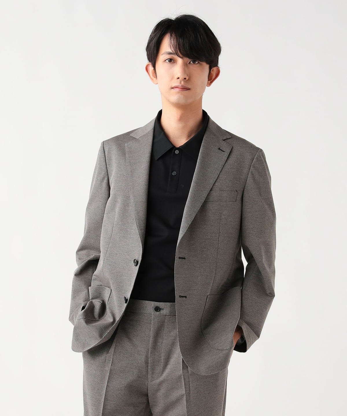 BEAMS HEART（ビームス ハート）ポリエステルコットン 強撚 千鳥柄 2