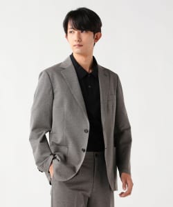 【+10%ポイントUP】ポリエステルコットン 強撚 千鳥柄 2ボタン ジャケット（セットアップ対応）