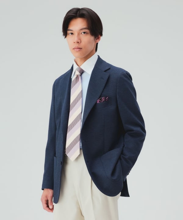 【10%OFFクーポン対象】ハニカム ジャージー 3ボタン ジャケット [H:178cm C:87 W:72 H:86 Size:L]