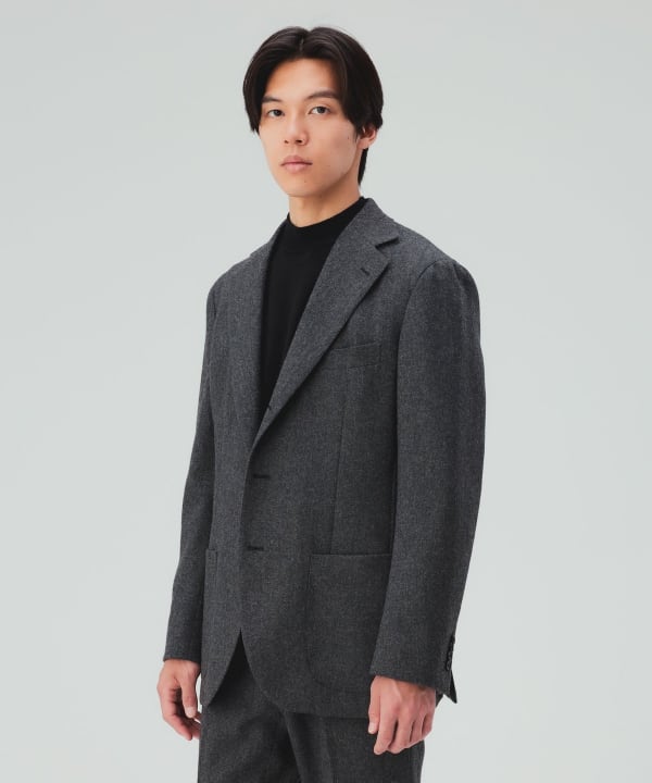 【10%OFFクーポン対象】フランネル 3ボタン ジャケット（セットアップ対応） [H:178cm C:87 W:72 H:86 Size:L]