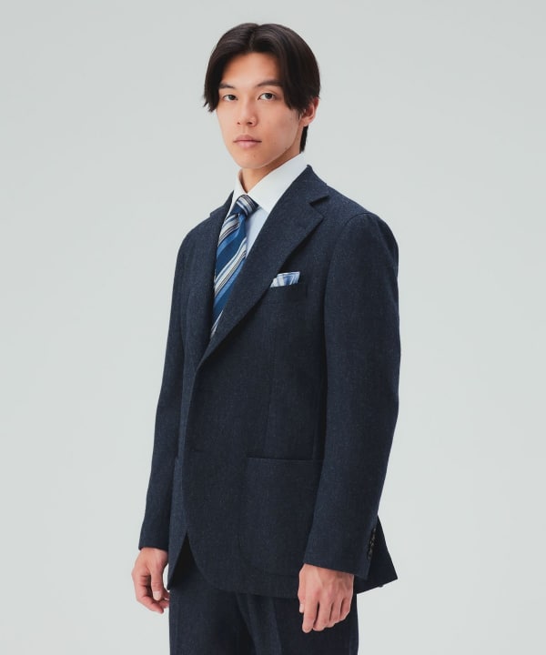 【10%OFFクーポン対象】フランネル 3ボタン ジャケット（セットアップ対応） [H:178cm C:87 W:72 H:86 Size:L]