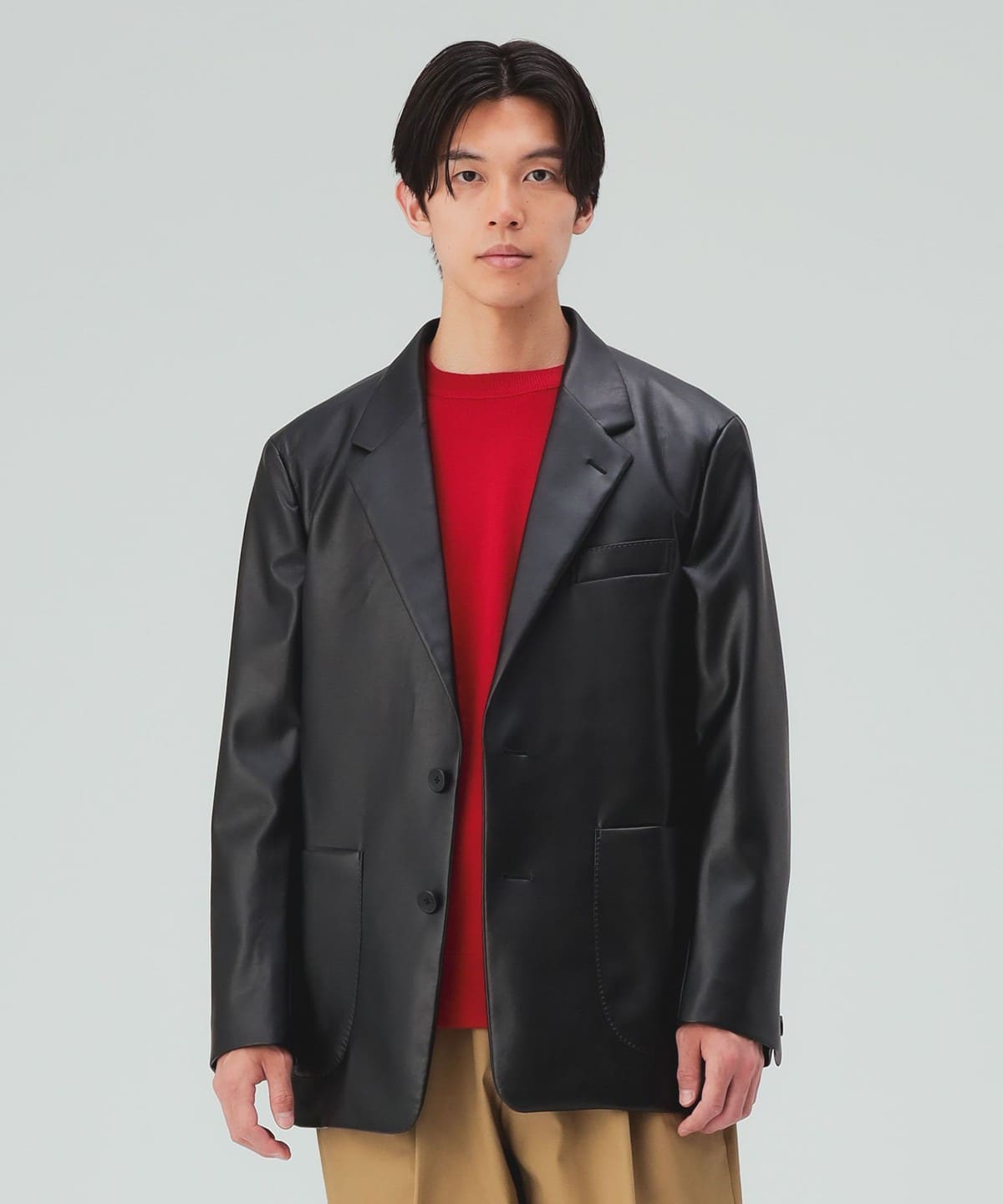 極美品　CHARMING HEARTS ブラックレザーテーラードジャケット S BEAMS HEART（ビームス ハート）【10%OFFクーポン対象】フェイクレザー