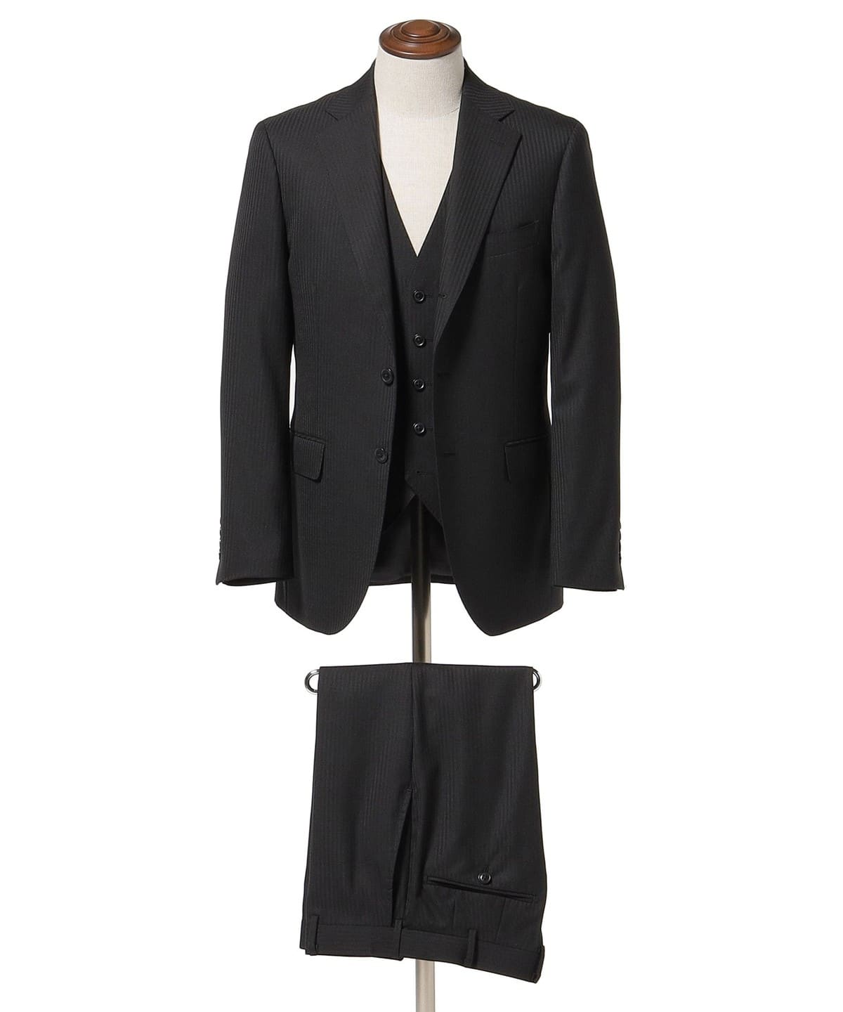 [Outlet] BEAMS HEART / Herringbone stretch 3 button 3 piece suit