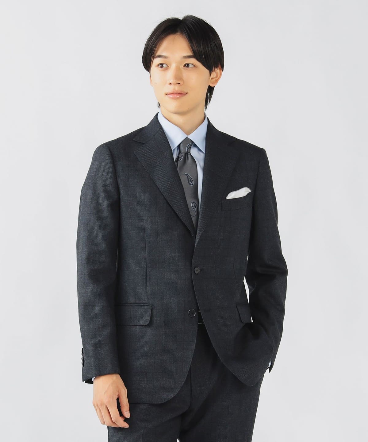 BEAMS HEART（ビームス ハート）グレンプレイド ネイビー スーツ