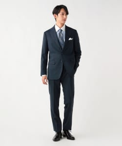 強撚 グレンプレイド 3ボタン スーツ