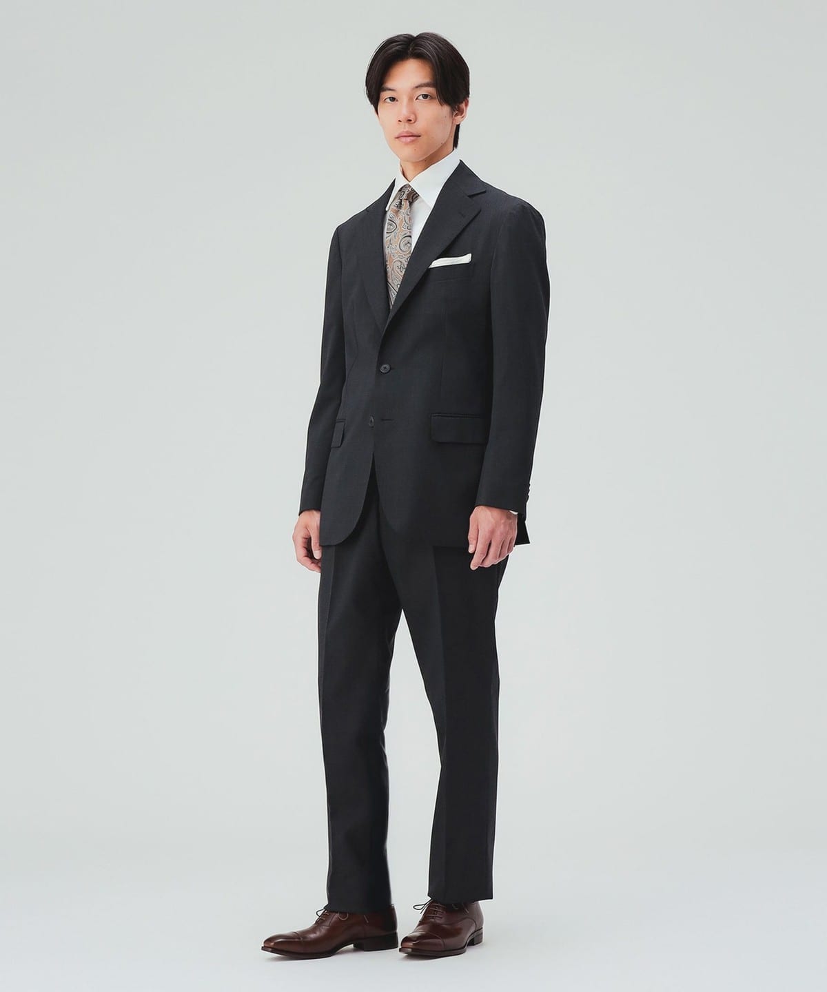 BEAMS スーツ 110cm ネクタイ付き　ロングパンツ BEAMS HEART（ビームス ハート）ウール混 ベーシック ソリッド 3ボタン