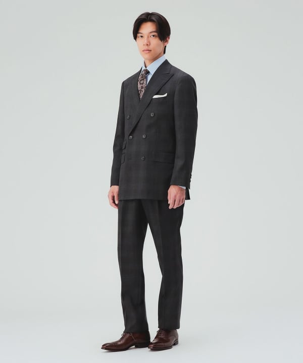 【10%OFFクーポン対象】SARTORIA LINE Super100'sウール ダブルジャケット スーツ 丁寧な縫製による立体的で柔らかなジャケット[H：178cm Size：L]