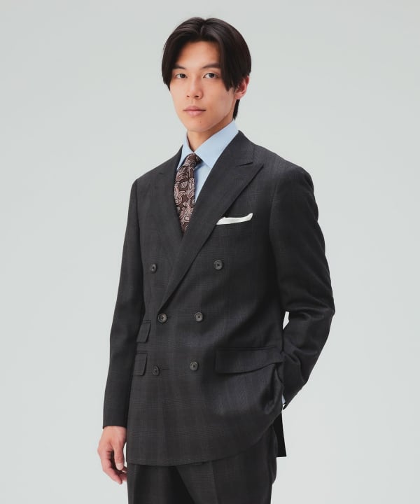 【10%OFFクーポン対象】SARTORIA LINE Super100'sウール ダブルジャケット スーツ [H:178cm C:87 W:72 H:86 Size:L]